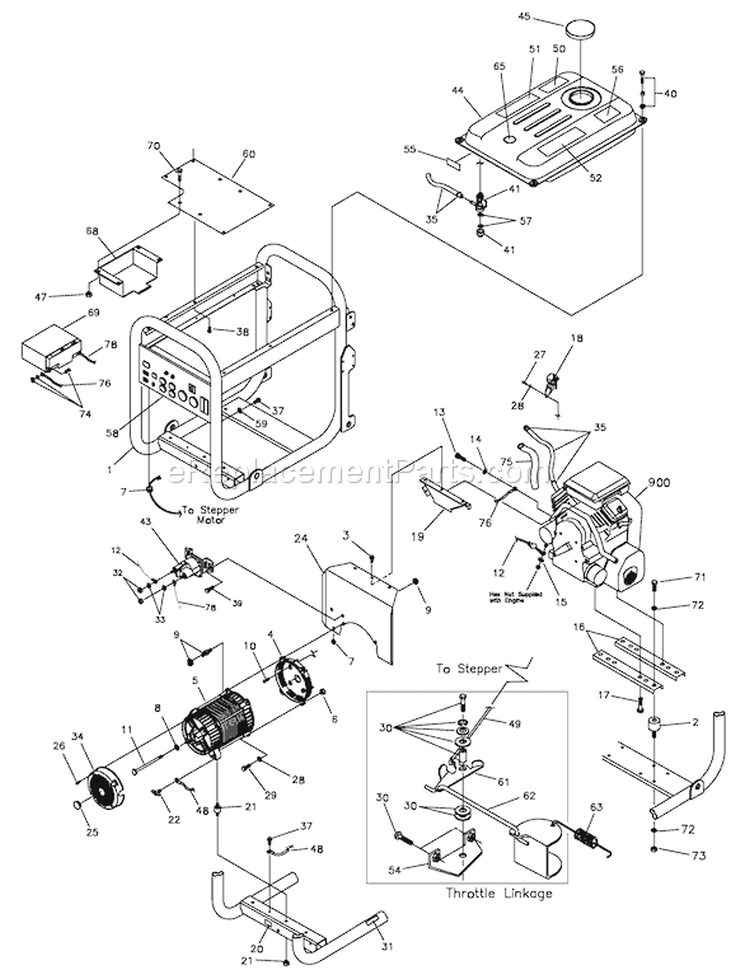 Page C Diagram and Parts List for 030382-0  Briggs and Stratton Generator